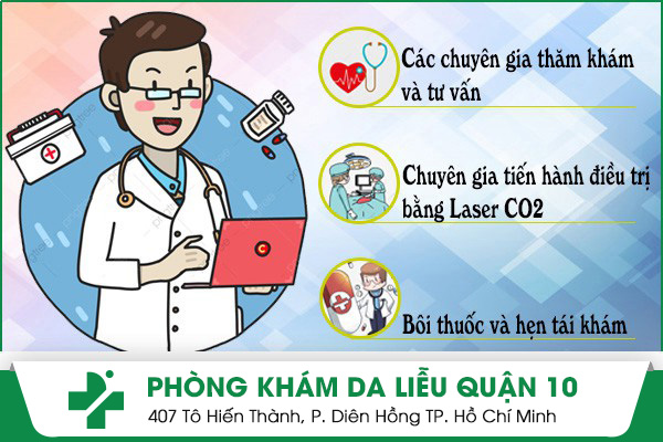 Quy trình thực hiện đốt mụn cóc Laser CO2 Fractional